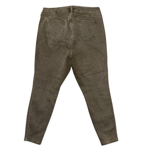 Torrid Plus Size Ankle Skinny Leg Pants Womens 20T 30 Green Pockets Stretch - Picture 6 of 10